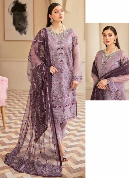 Purple Colour Ramsha Hit Vol 2 New Designer Fox Georgette Salwar Suit Collection 134